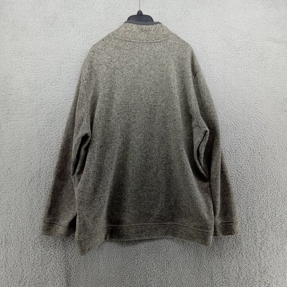 Eddie Bauer Sweater Mens XXL Gray Heather Knit Pullover Button Snap Fleece - Picture 8 of 9